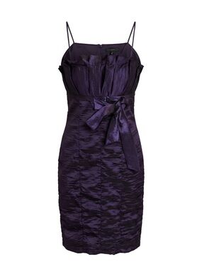 Cachet Deep Purple Ruffled Satin Sheath Dress